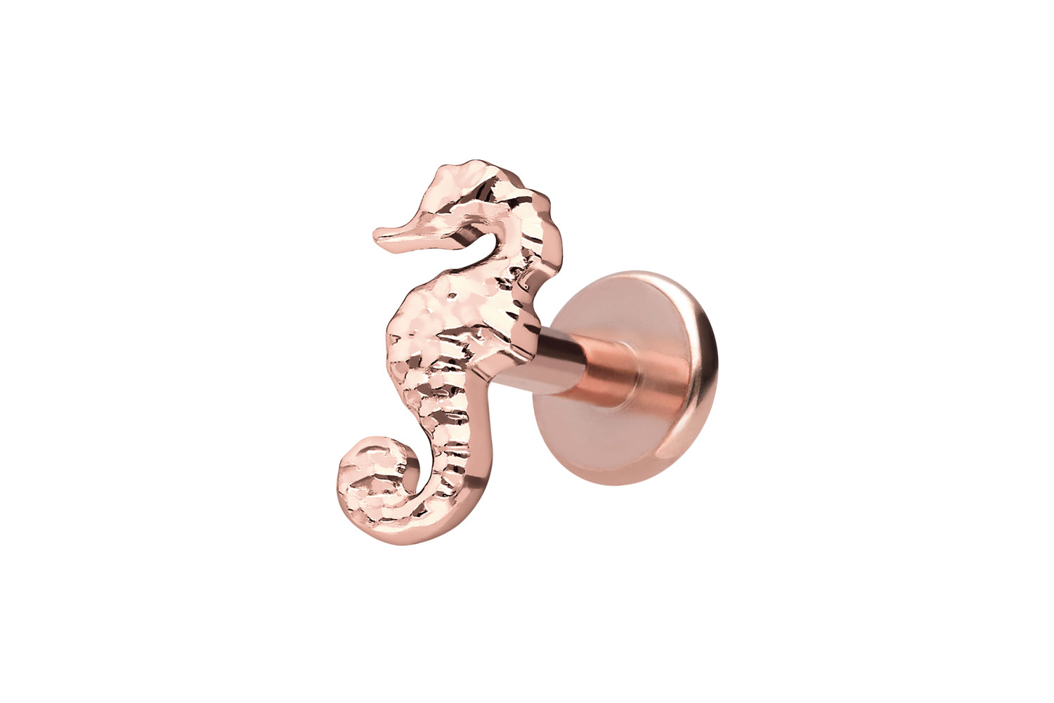 Titan Labret Piercing mit Innengewinde SEEPFERDCHEN